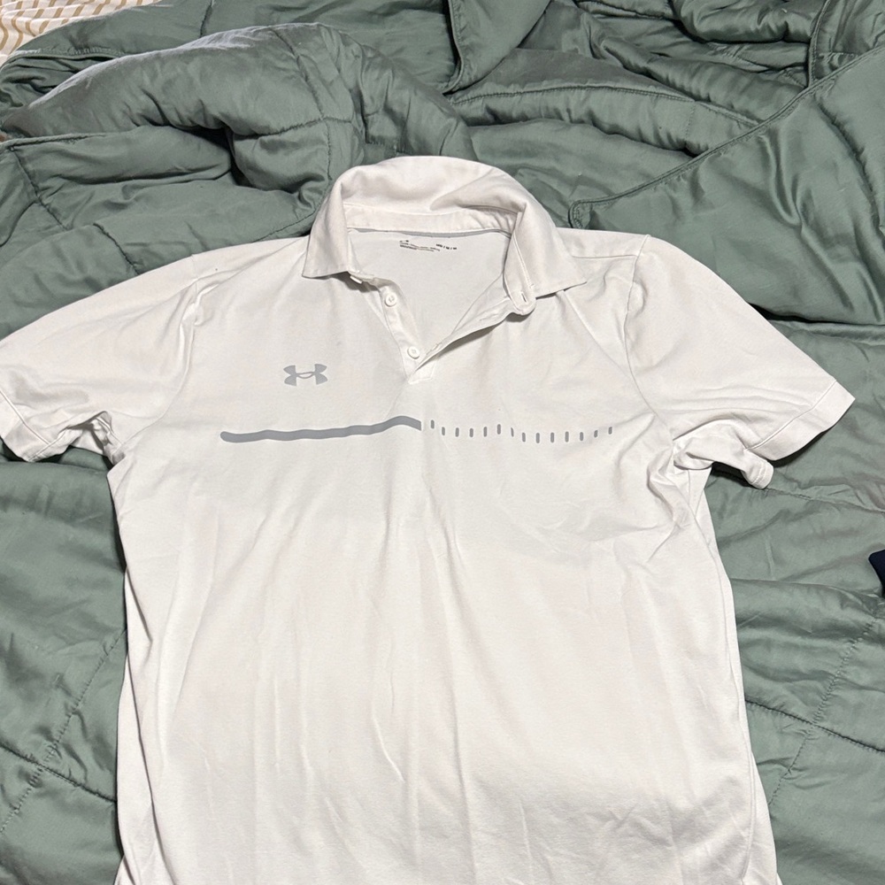 Under Armour Men's Polo Shirt in White and Gray